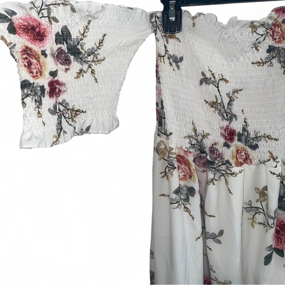 SHEIN Floral Maxi Dress - White and Pink